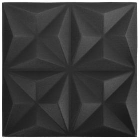 vidaXL 3D VÃ¤ggpaneler 24 st 50x50 cm origami svart 6 mÂ²