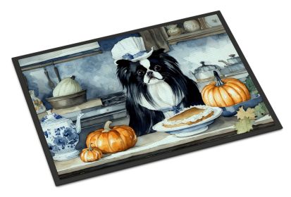 Japanese Chin Fall Kitchen Pumpkins Doormat Front Door Mat Indoor Outdoor Rugs for Entryway, Non Slip Washable Low Pile, 24H X 36W