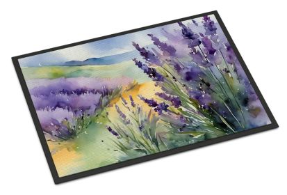 Lavender in Watercolor Doormat Front Door Mat Indoor Outdoor Rugs for Entryway, Non Slip Washable Low Pile, 24H X 36W (Default: Default)
